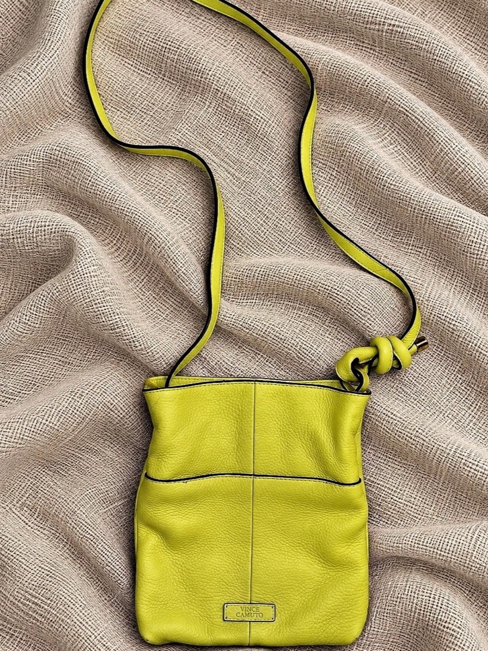 Vince Camuto Chartreuse Leather Crossbody Bag
